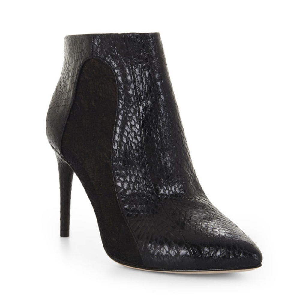 Cleo Snake Embossed Lace Combo bootie